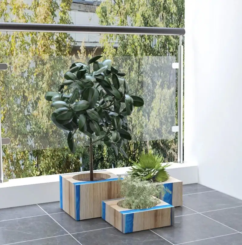 Wood and Resin Planters WRP-10
