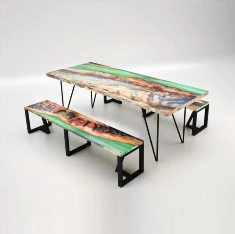 Resin Table & Bench Set RTB-10