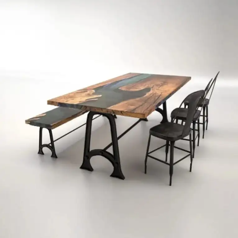 Resin Table & Bench Set RTB-8